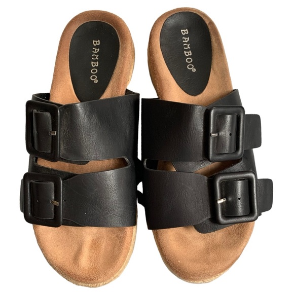 🎉 Bundle 3/$10 Bamboo Buckle Slides Women’s Size 7 - Picture 3 of 11